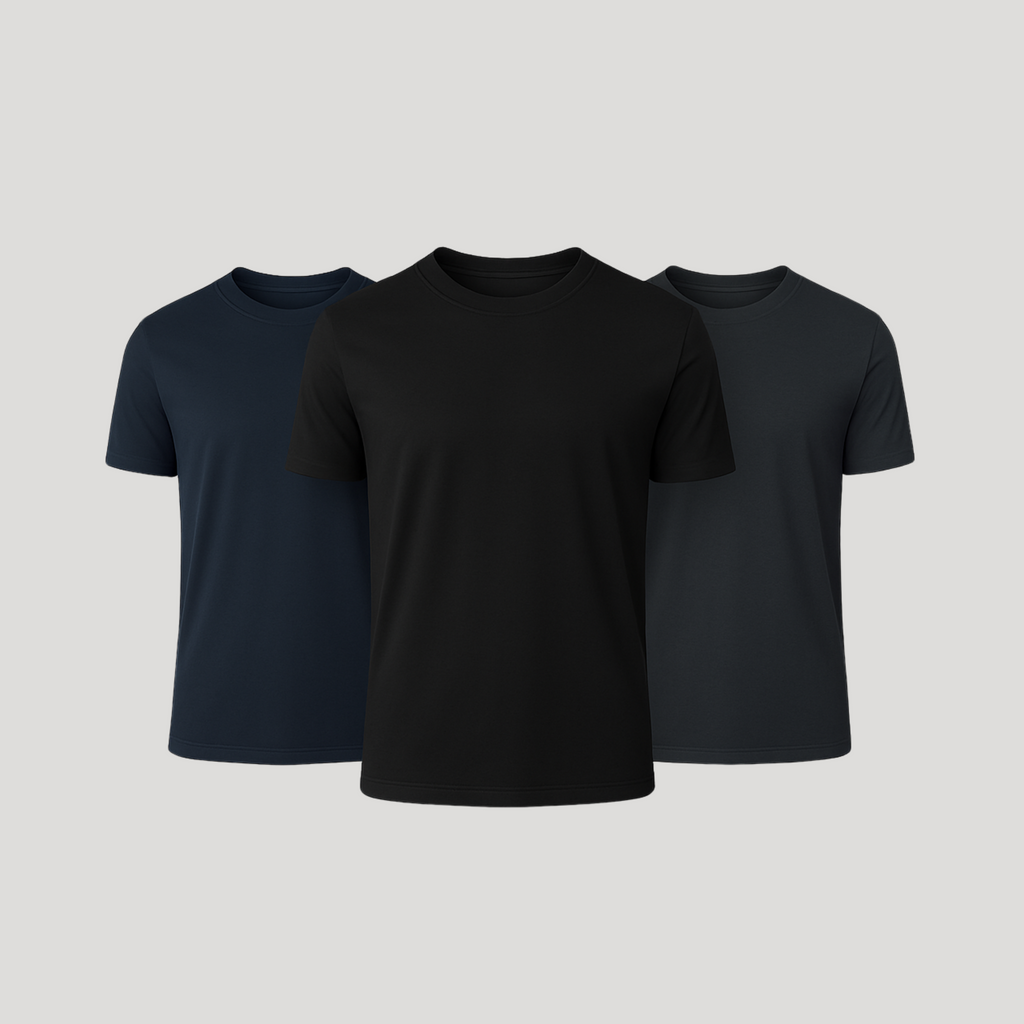 3 black, navy blue, carbon