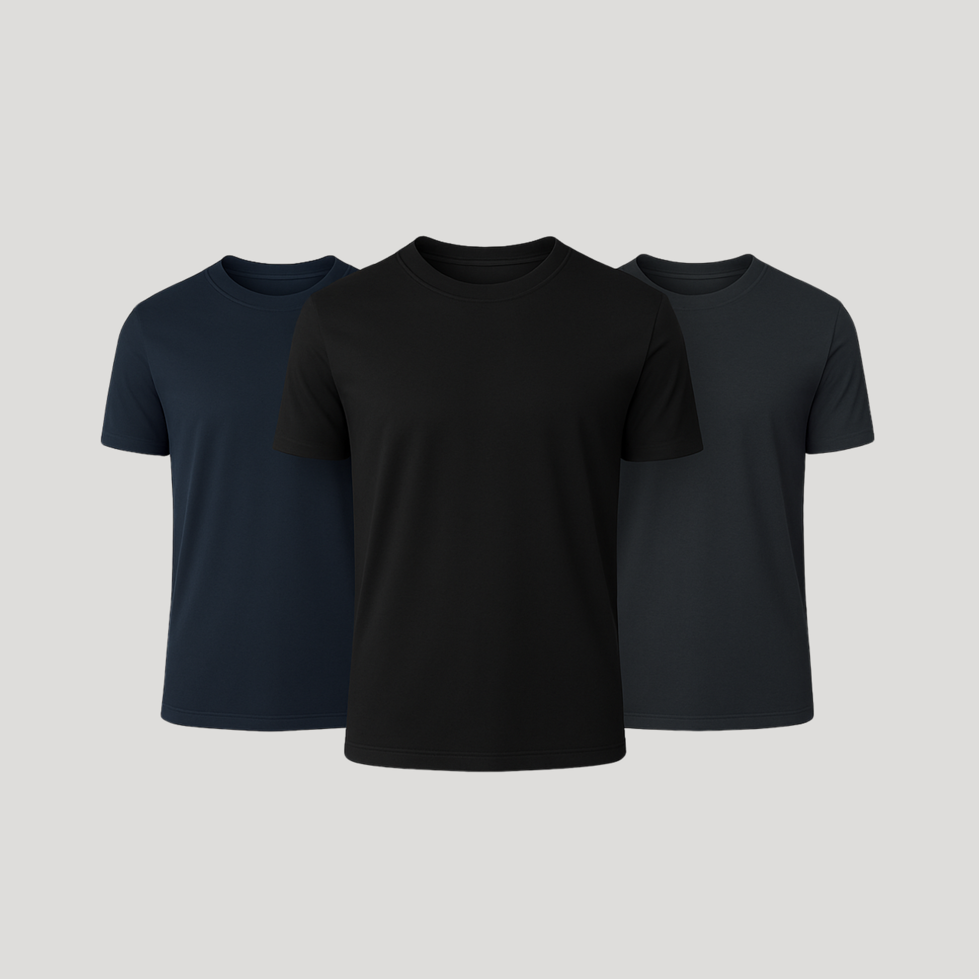 3 black, navy blue, carbon