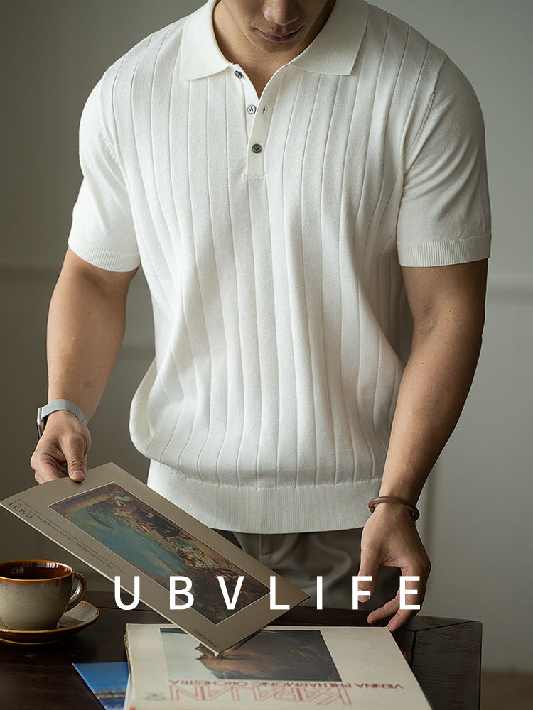 wool short-sleeve polo shirt