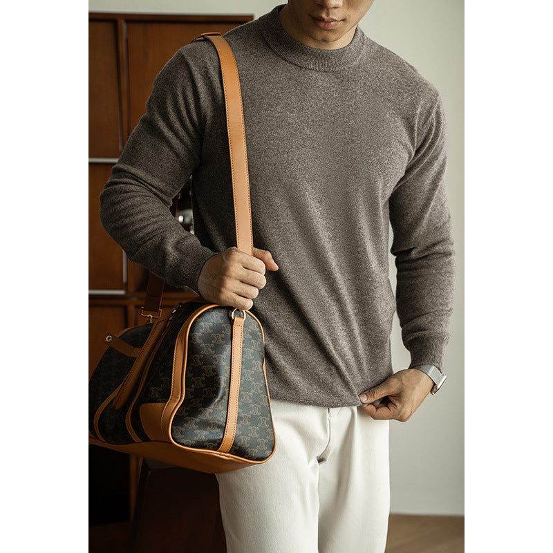 mock-neck slim-fit sweater