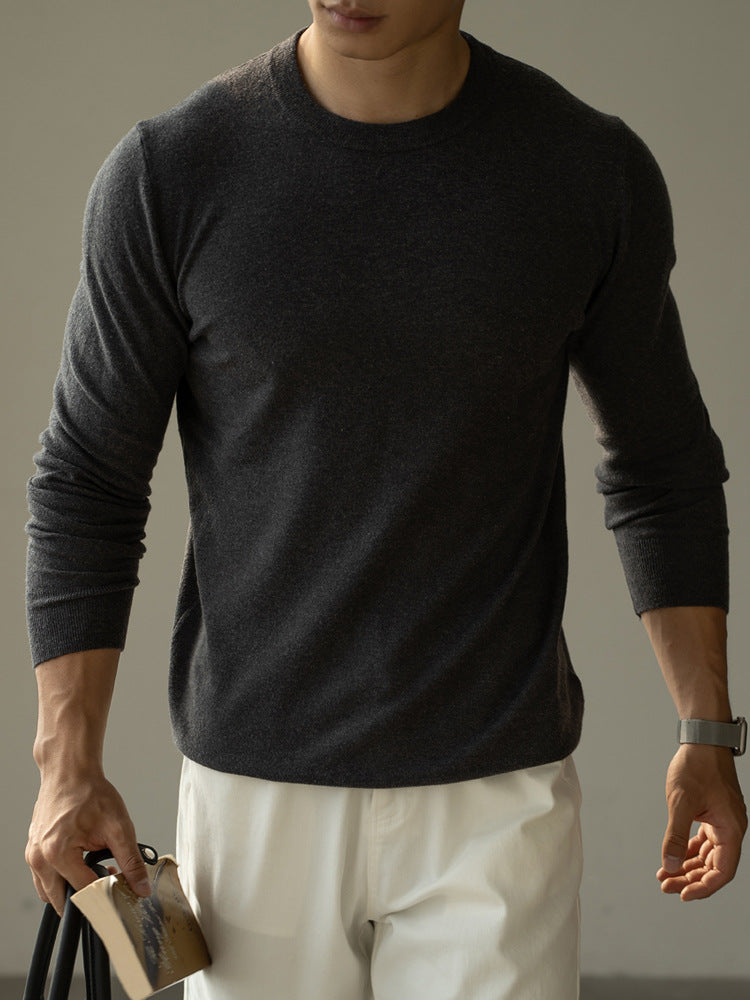 12-gauge structured crew neck sweater