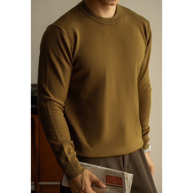 Tencel wool solid-color knitted sweater