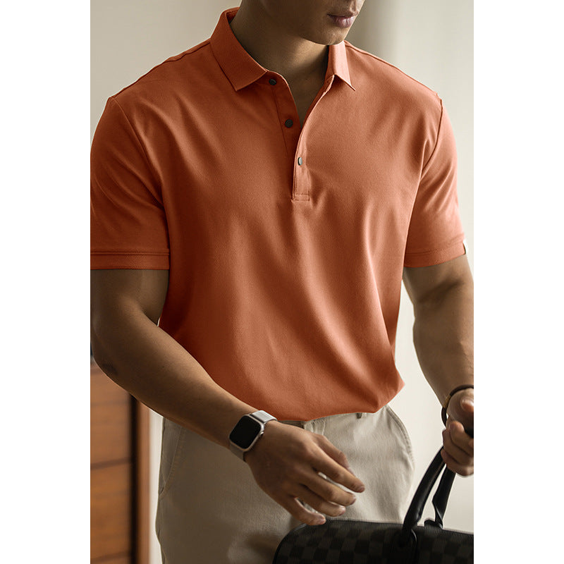 Double piqué long-staple cotton polo shirt