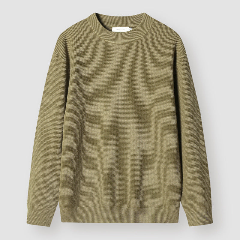 jacquard knit crew neck pullover sweater