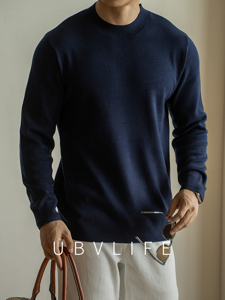 mulberry silk blended crew neck sweater