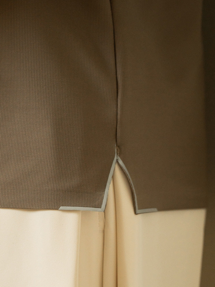 凉感无痕速干磁吸扣短袖polo衫男2025夏季休闲卡其色翻领新款上衣