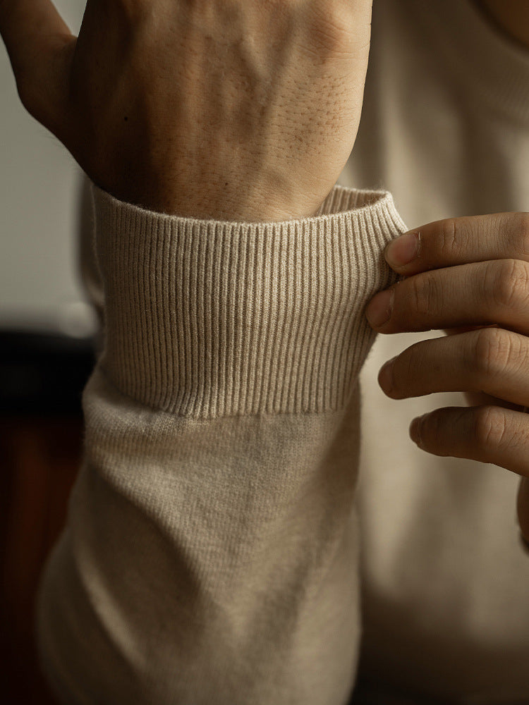 Tencel wool solid-color knitted sweater