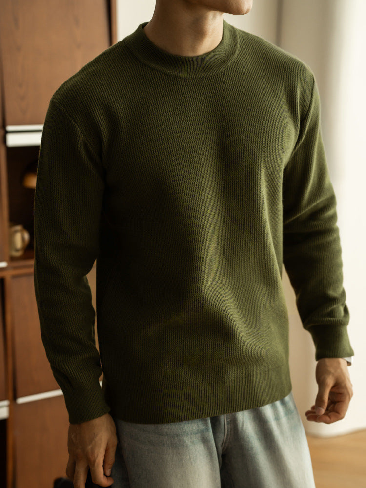 jacquard knit crew neck pullover sweater