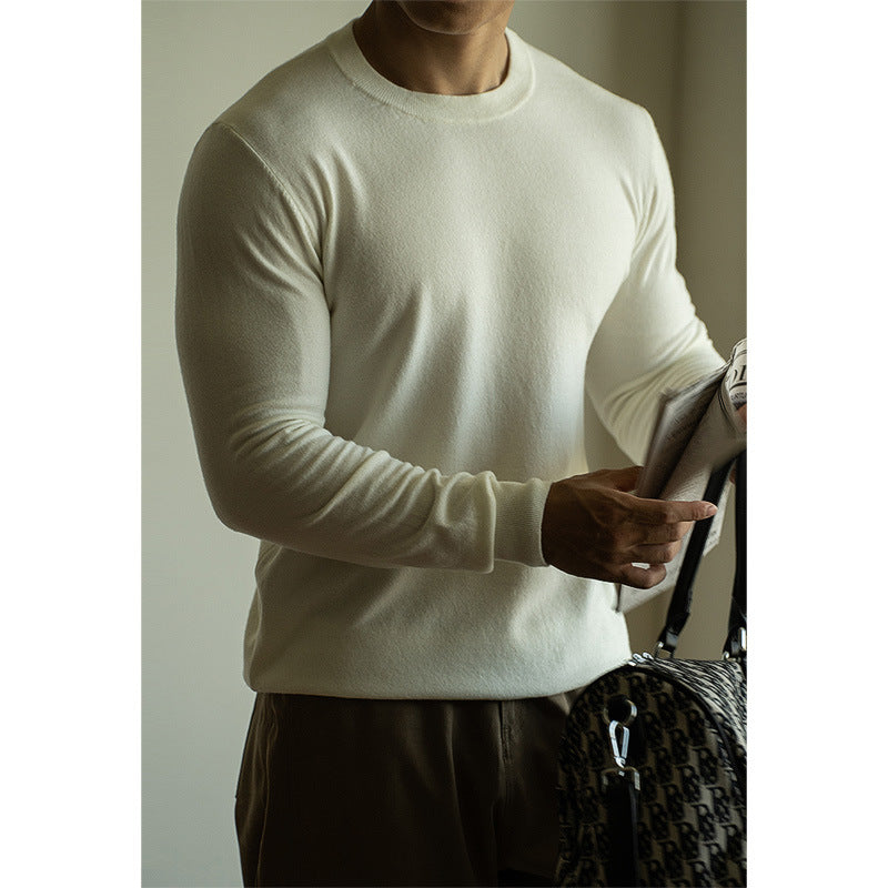 12-gauge structured crew neck sweater