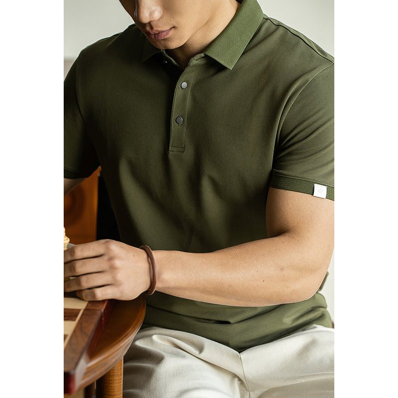 Double piqué long-staple cotton polo shirt