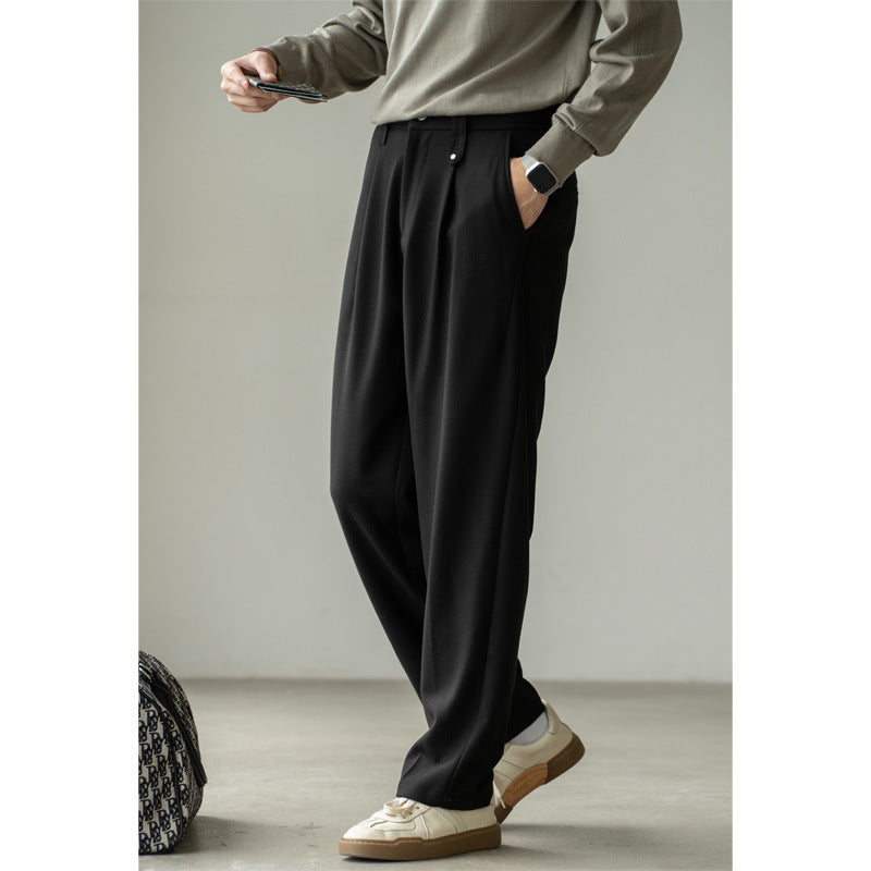 【黄金混纺】轻奢绵羊毛挺括感休闲裤男士2025年秋季垂感直筒长裤