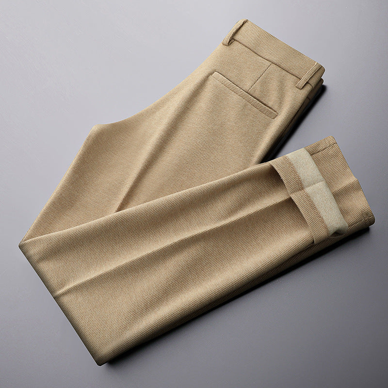 SONGNAN高品质毛呢裤休闲西裤男士秋冬保暖商务通勤九分长裤子