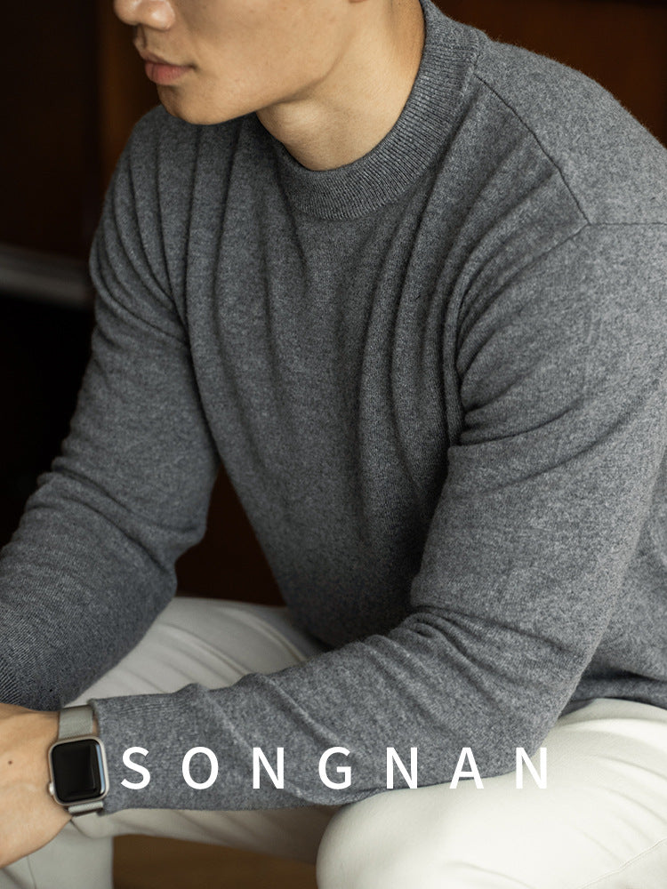 mock-neck slim-fit sweater