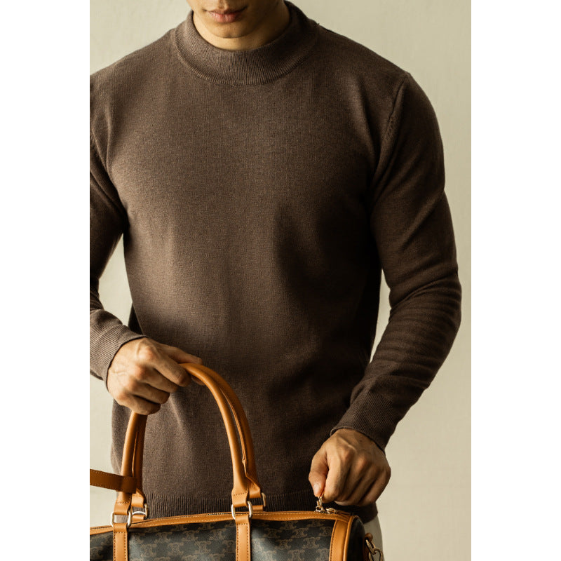 Tencel wool solid-color knitted sweater