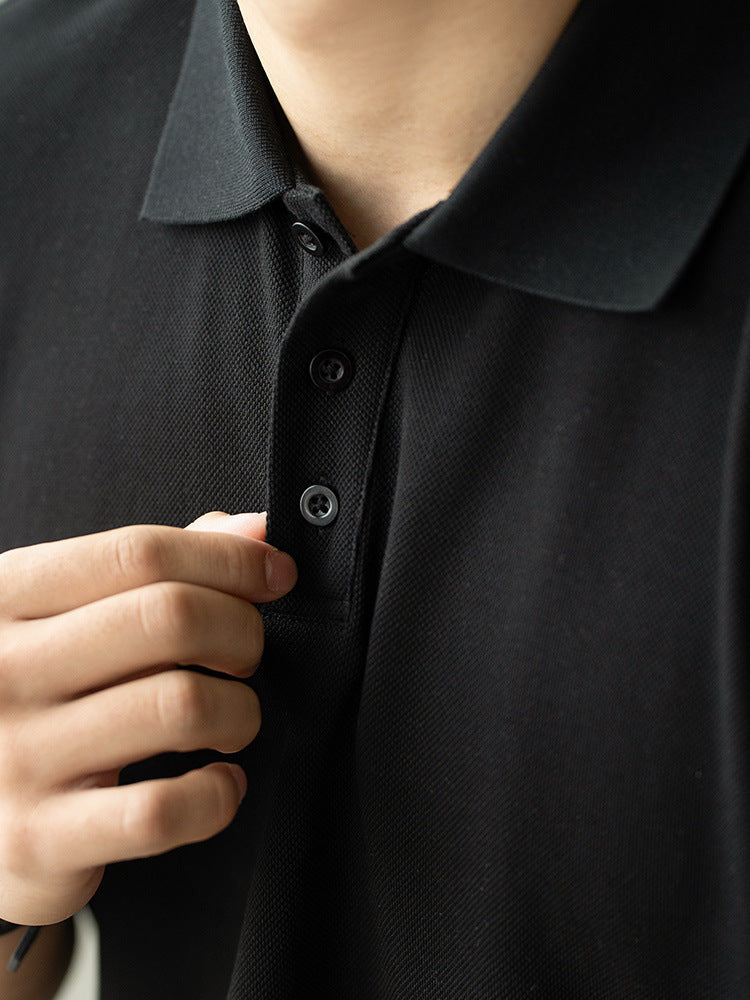 coarse piqué short-sleeve polo shirt