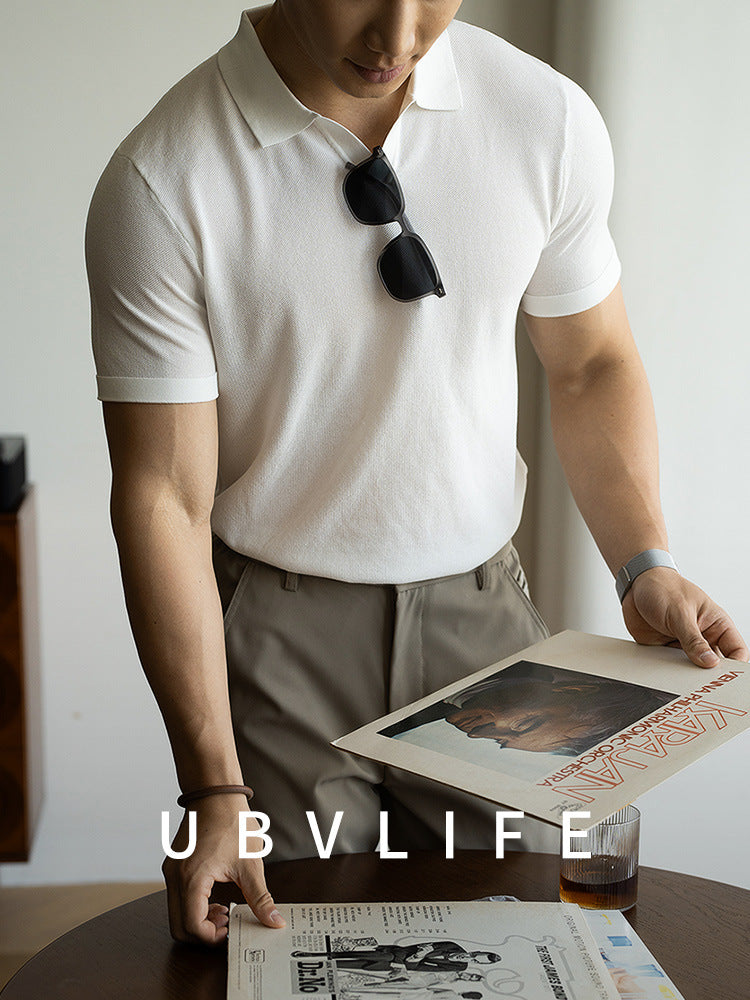 莱赛尔天丝桑蚕丝冰丝抗皱凉感短袖Polo衫男士2025夏休闲翻领T恤