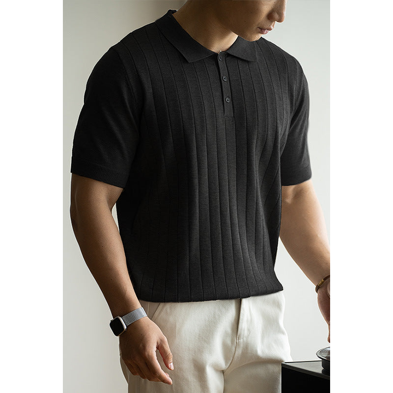 wool short-sleeve polo shirt