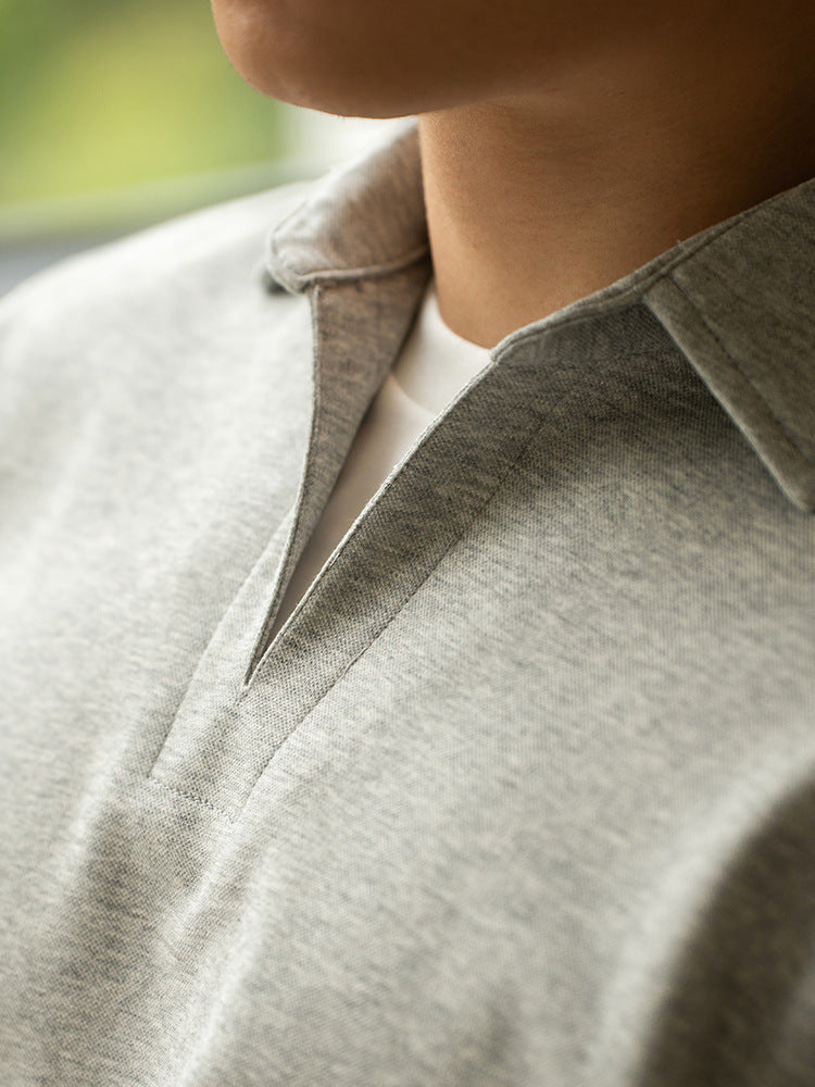 透气微宽松假两件短袖POLO衫男2025夏季新款立体质感通勤休闲上衣