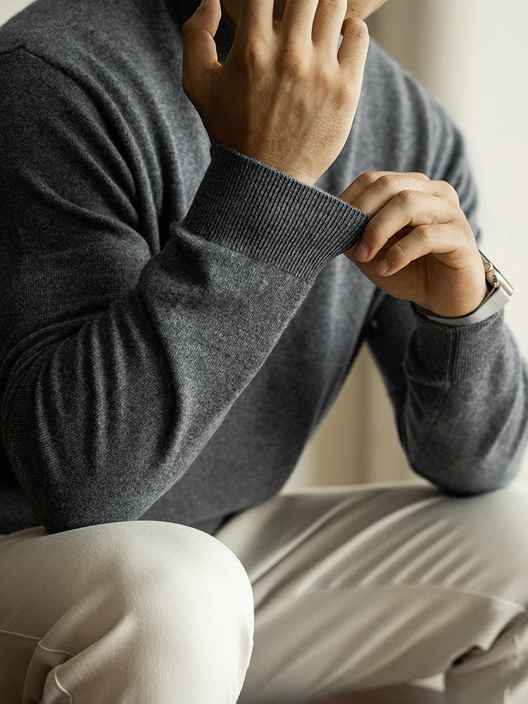 mock-neck slim-fit sweater