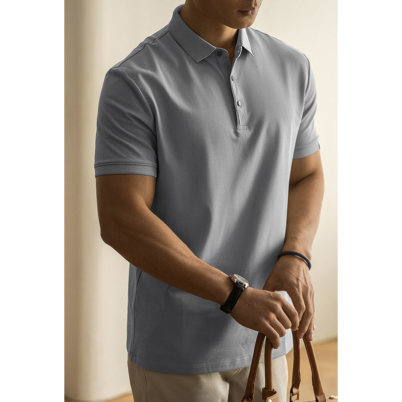 Double piqué long-staple cotton polo shirt