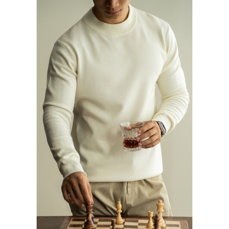 Tencel wool solid-color knitted sweater