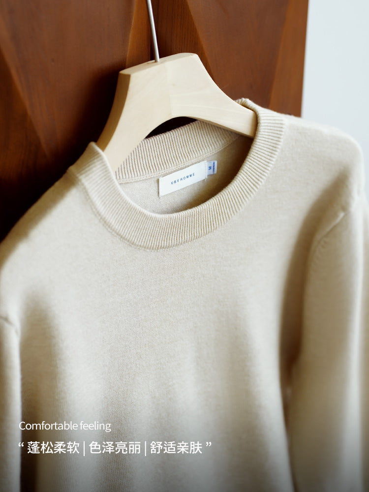 Tencel wool solid-color knitted sweater