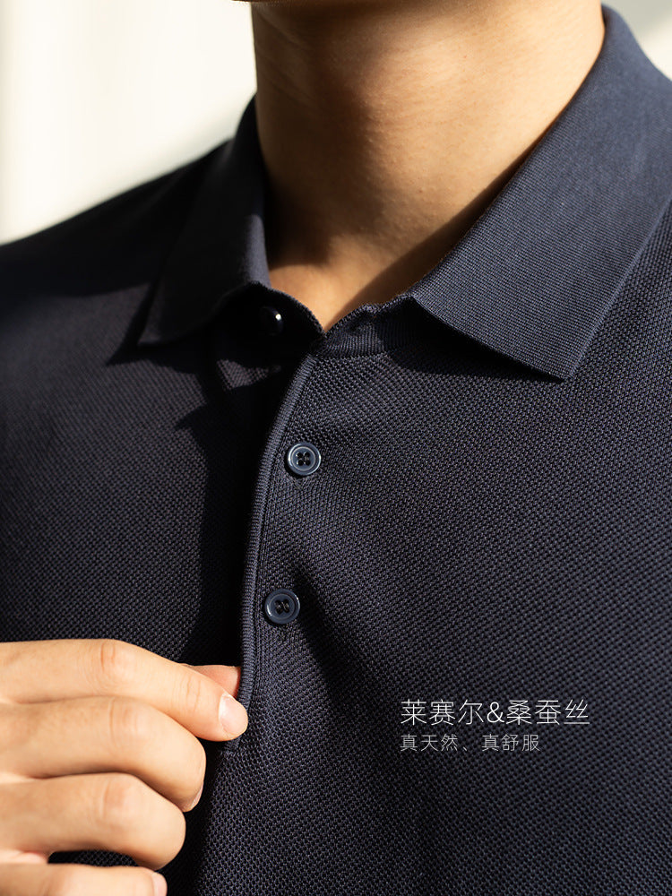 turn-down collar short-sleeve polo shirt