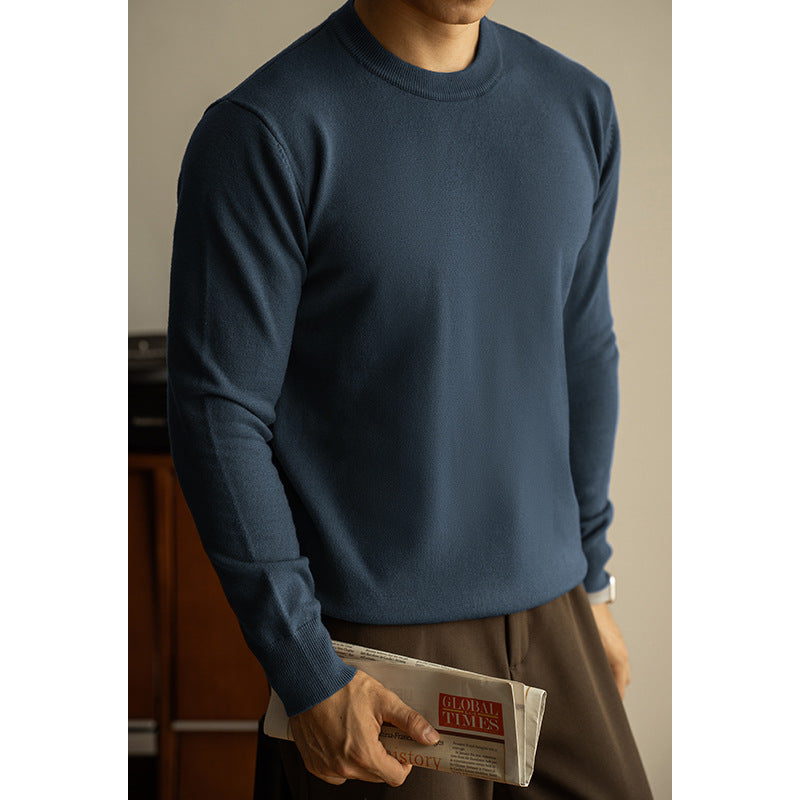 Tencel wool solid-color knitted sweater
