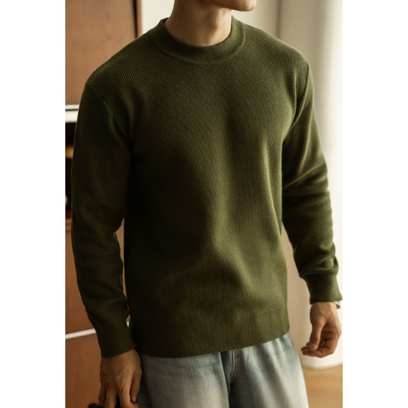 jacquard knit crew neck pullover sweater