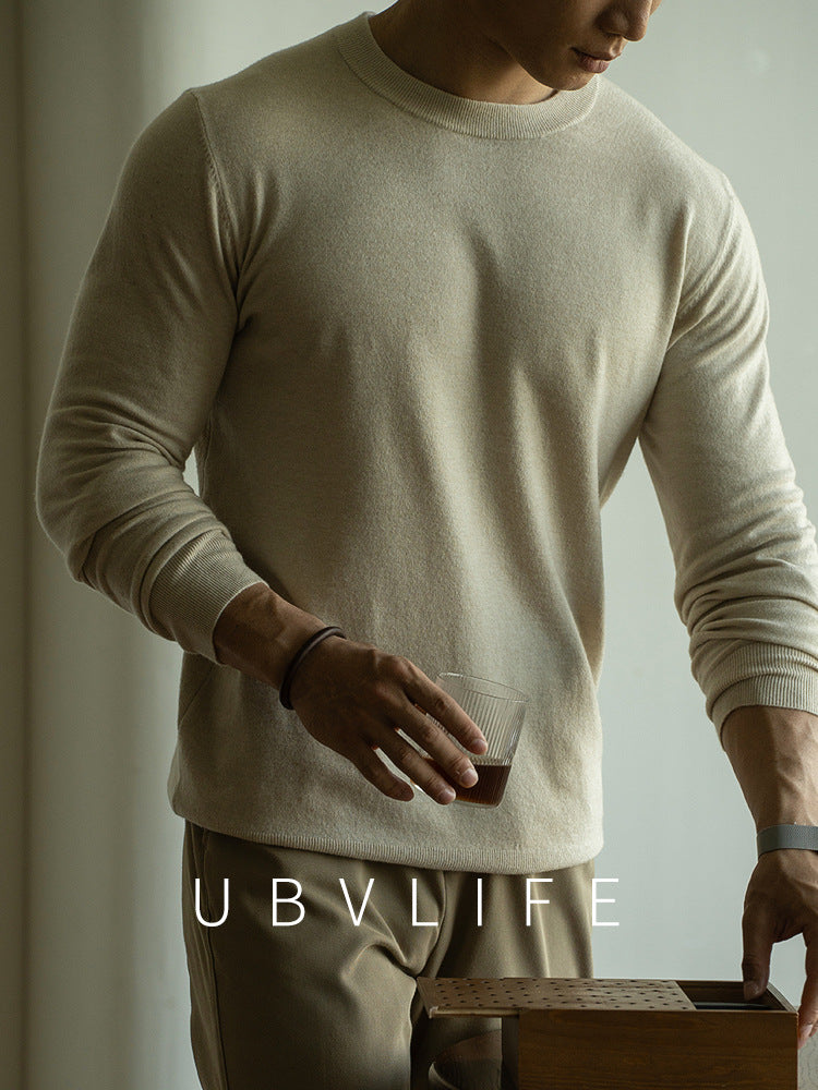 12-gauge structured crew neck sweater