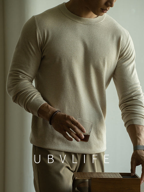 12-gauge structured crew neck sweater