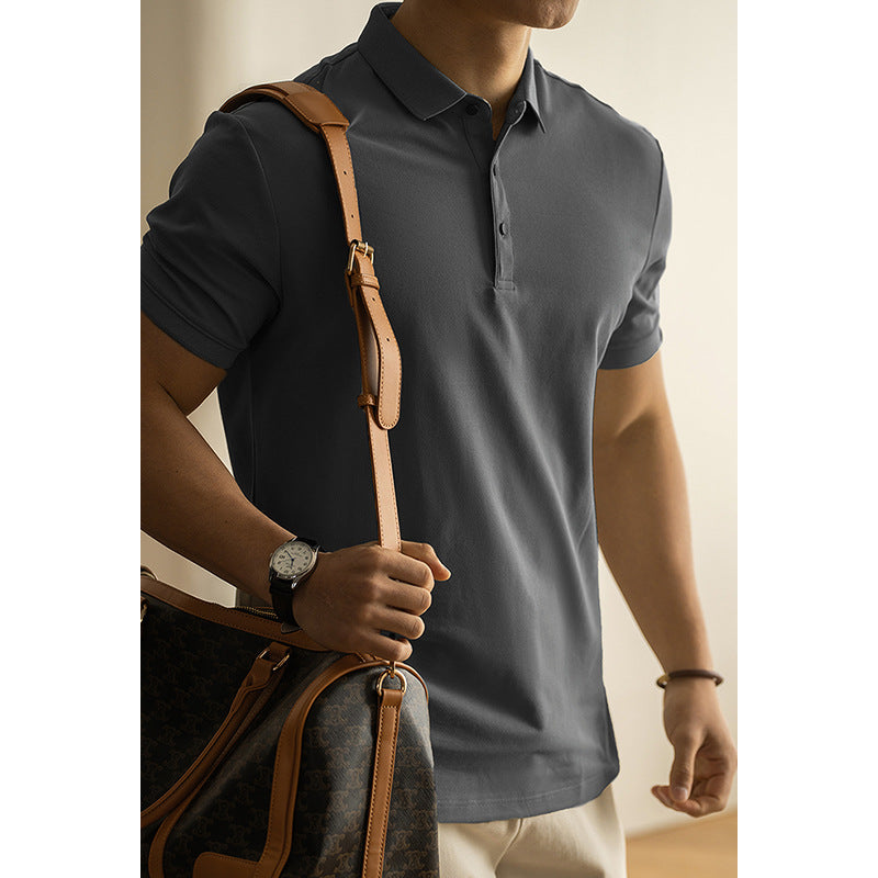 Double piqué long-staple cotton polo shirt