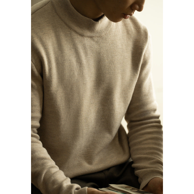 Tencel wool solid-color knitted sweater