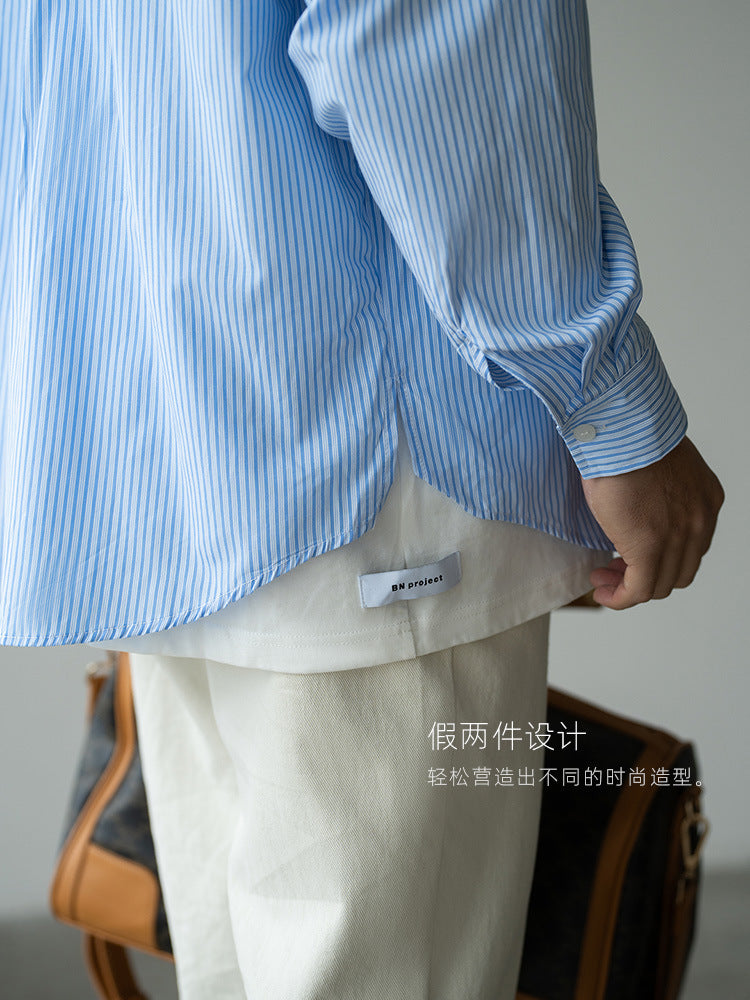 striped long-sleeve shirt