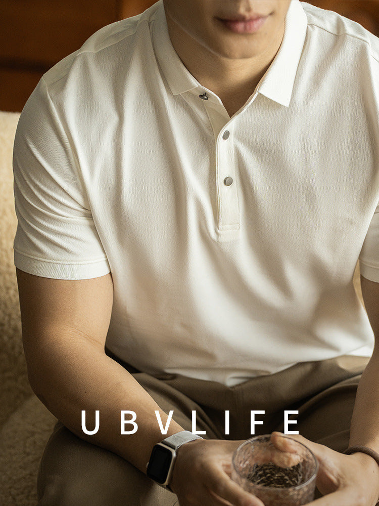 Double piqué long-staple cotton polo shirt