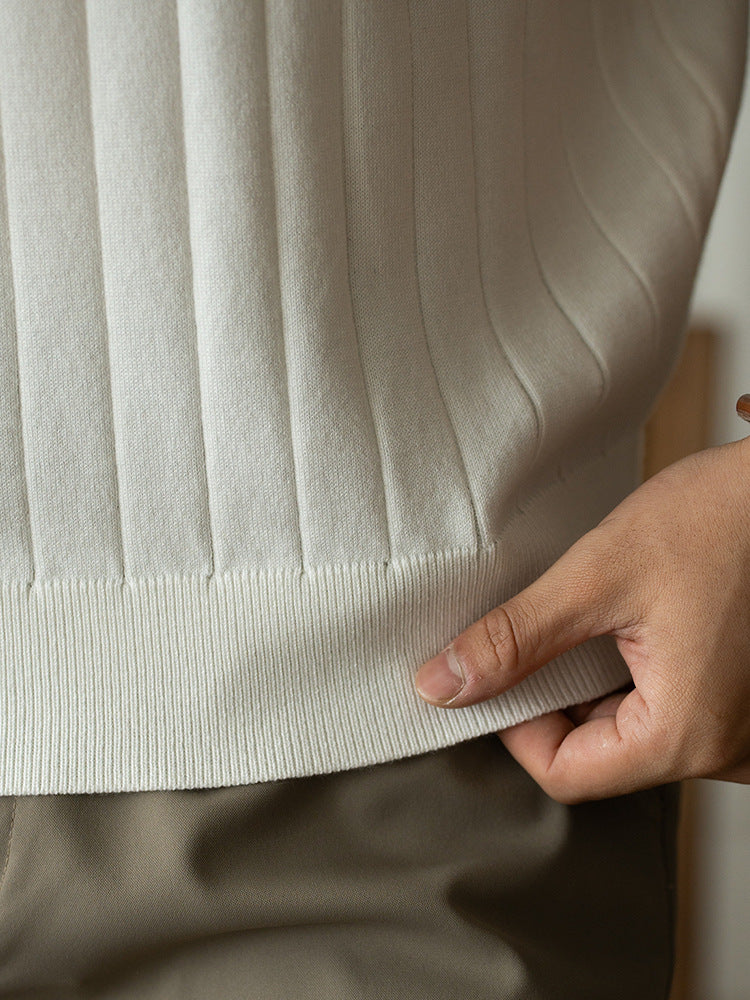 wool short-sleeve polo shirt