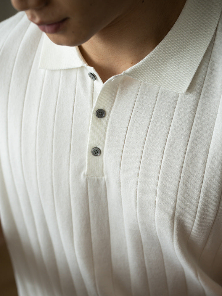 wool short-sleeve polo shirt