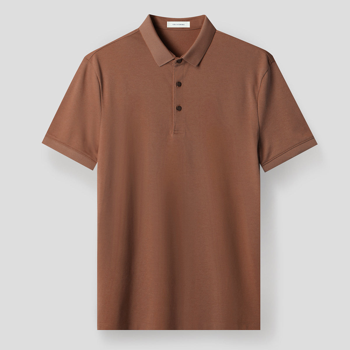 Double piqué long-staple cotton polo shirt