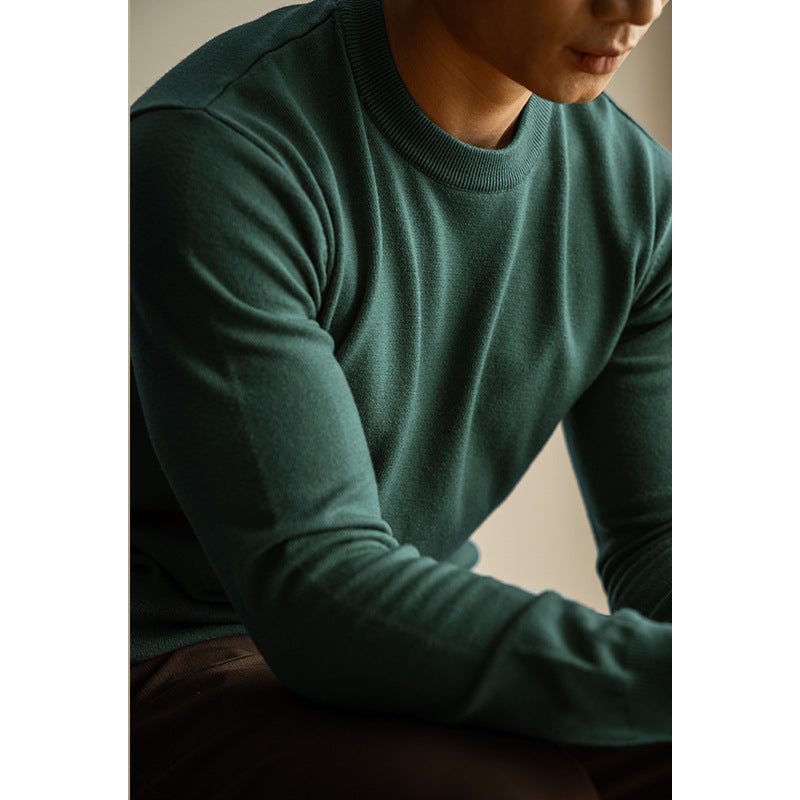 Tencel wool solid-color knitted sweater