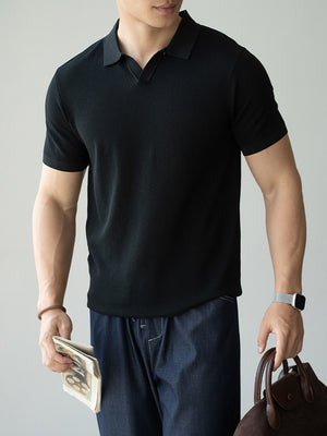wrinkle-resistant short-sleeve polo shirt