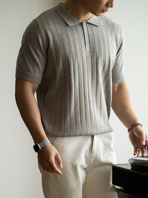 wool short-sleeve polo shirt