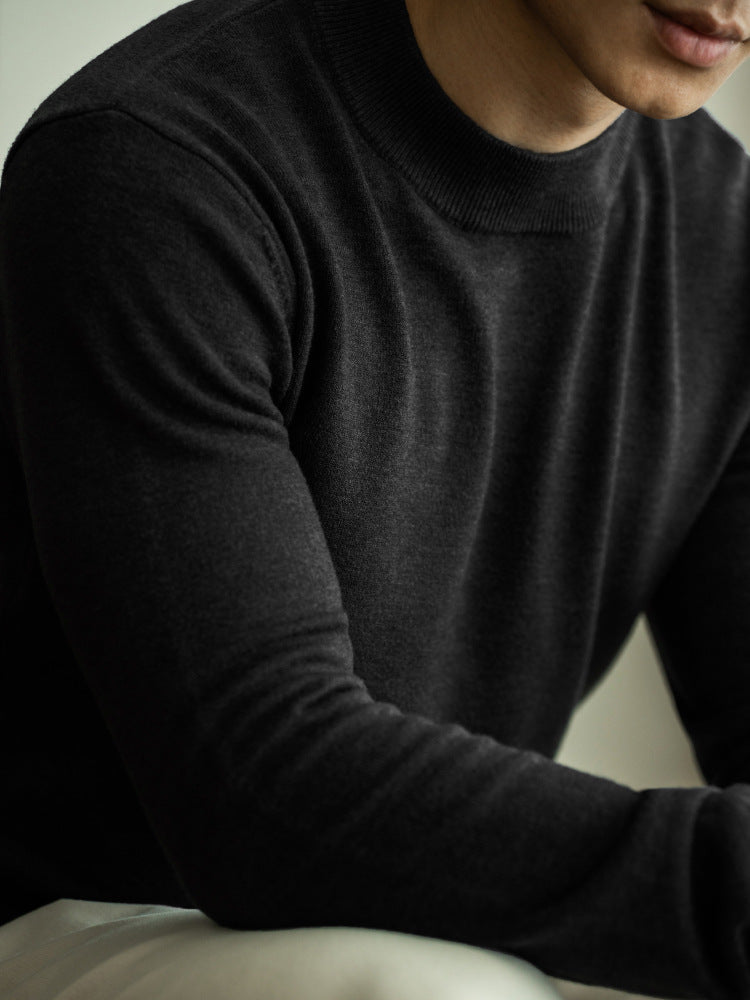 Tencel wool solid-color knitted sweater