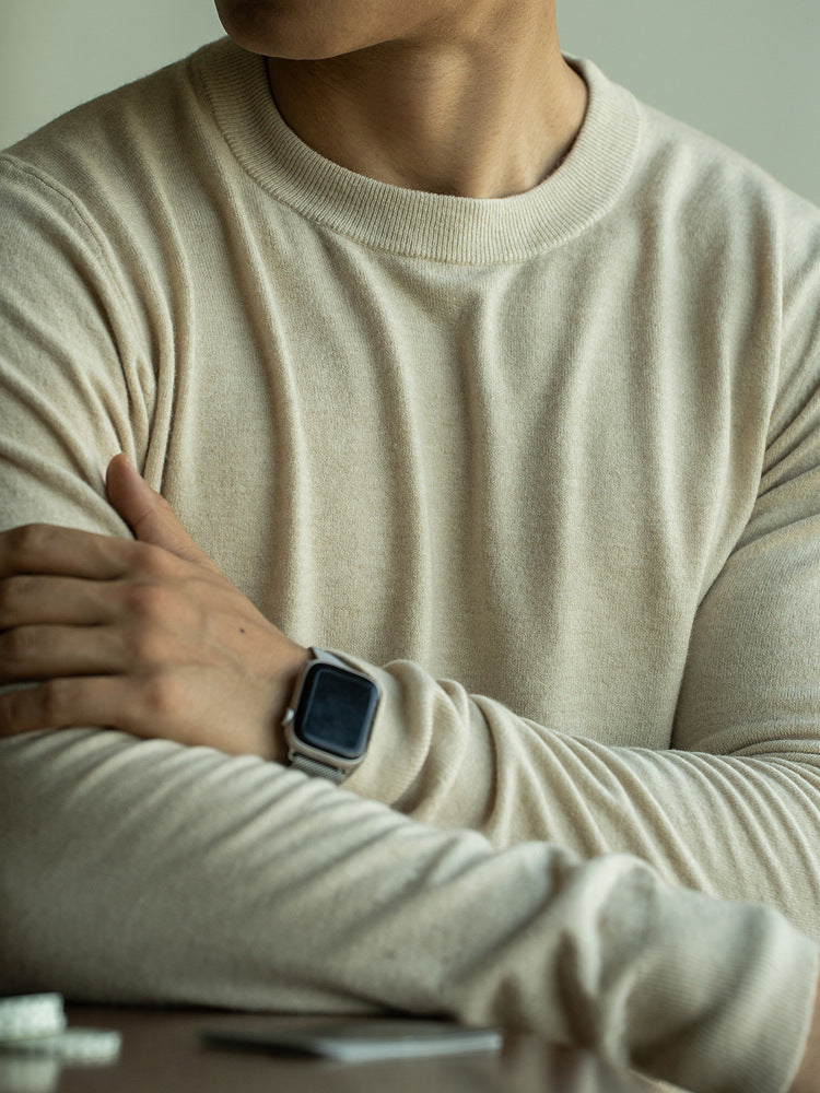 12-gauge structured crew neck sweater