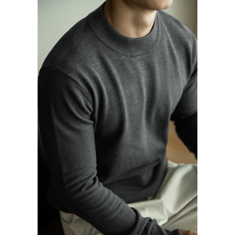 Tencel wool solid-color knitted sweater