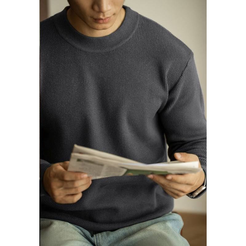 jacquard knit crew neck pullover sweater