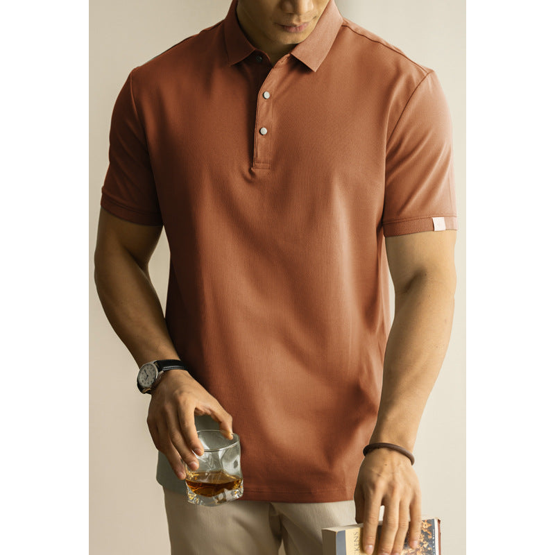 Double piqué long-staple cotton polo shirt