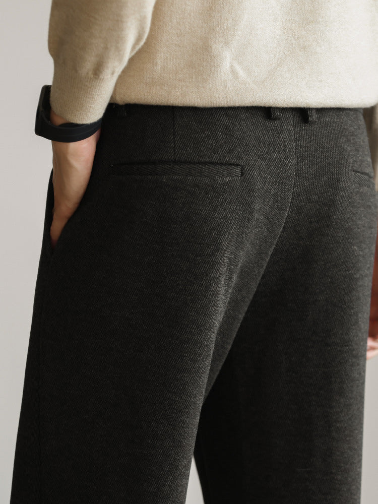 SONGNAN高品质毛呢裤休闲西裤男士秋冬保暖商务通勤九分长裤子