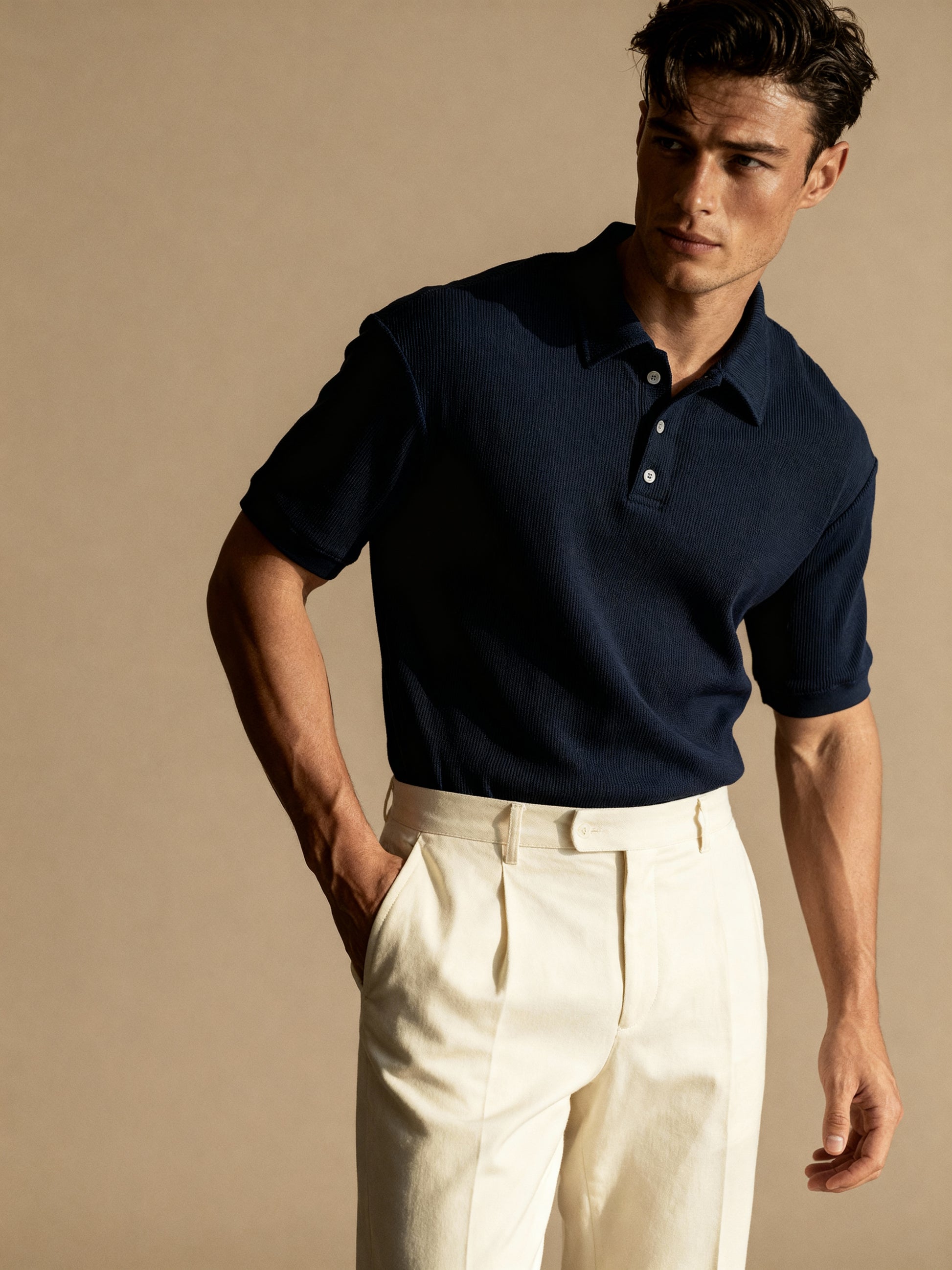 The Riviera Waffle Polo T-shirt