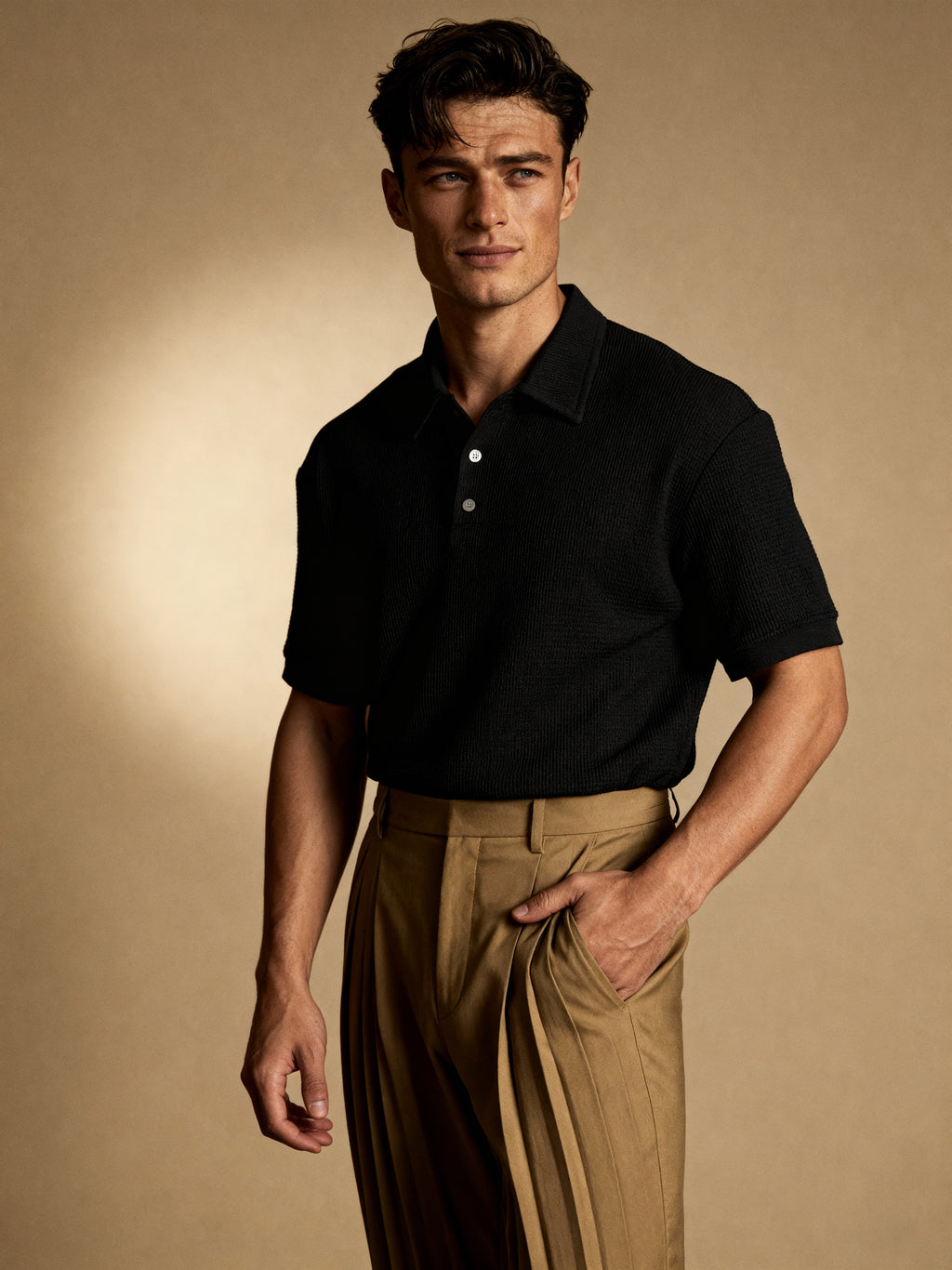 The Riviera Waffle Polo T-shirt