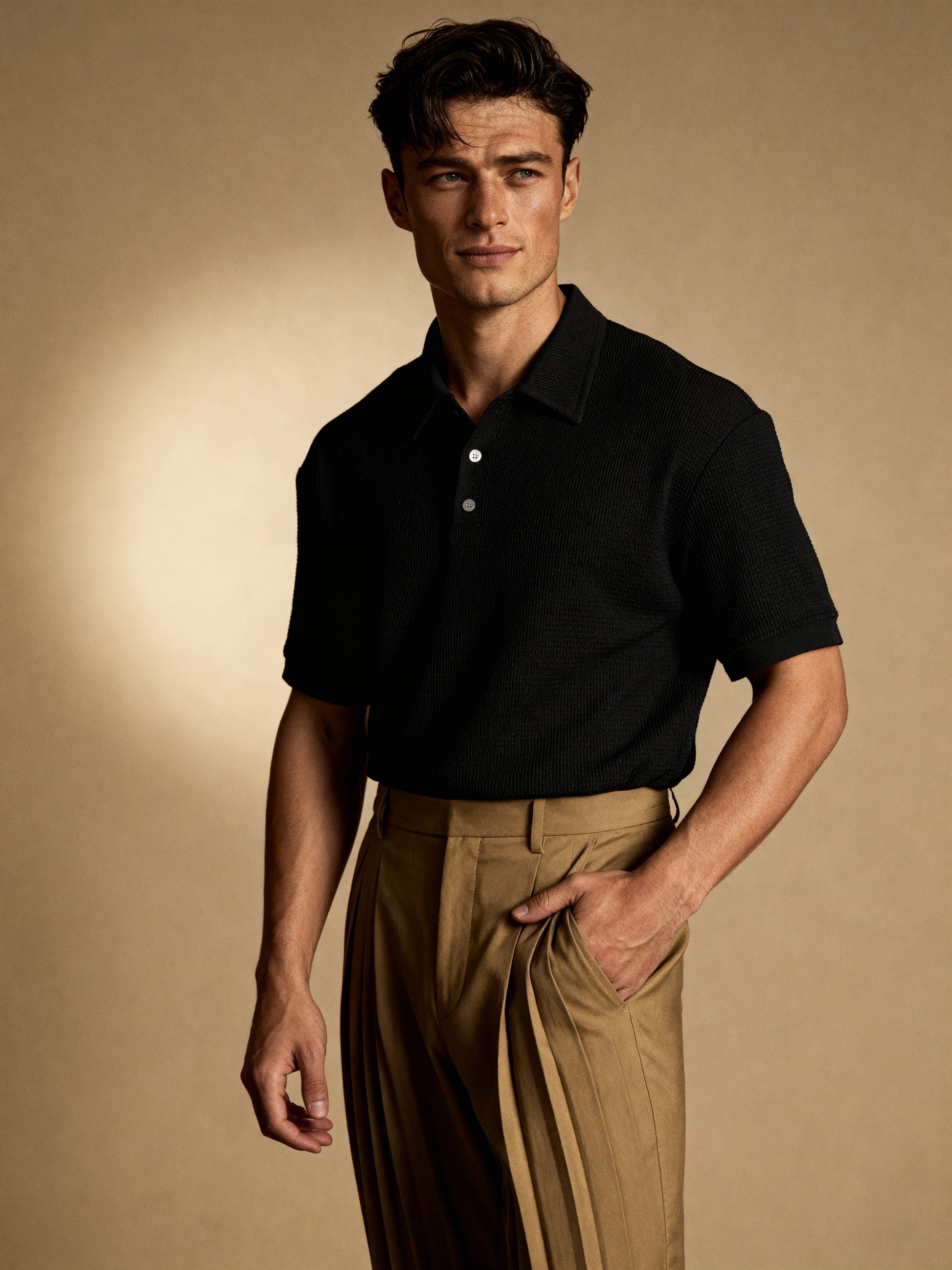 The Riviera Waffle Polo T-shirt